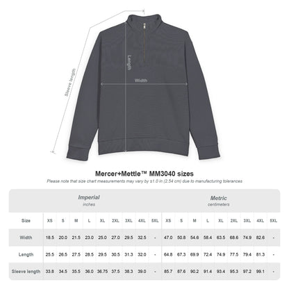 Men's Quarter-Zip Pullover with Yellow Floral Cross Chest Design