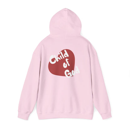 Child of God Hoodie — Heart Graphic & Cross Faith Pullover