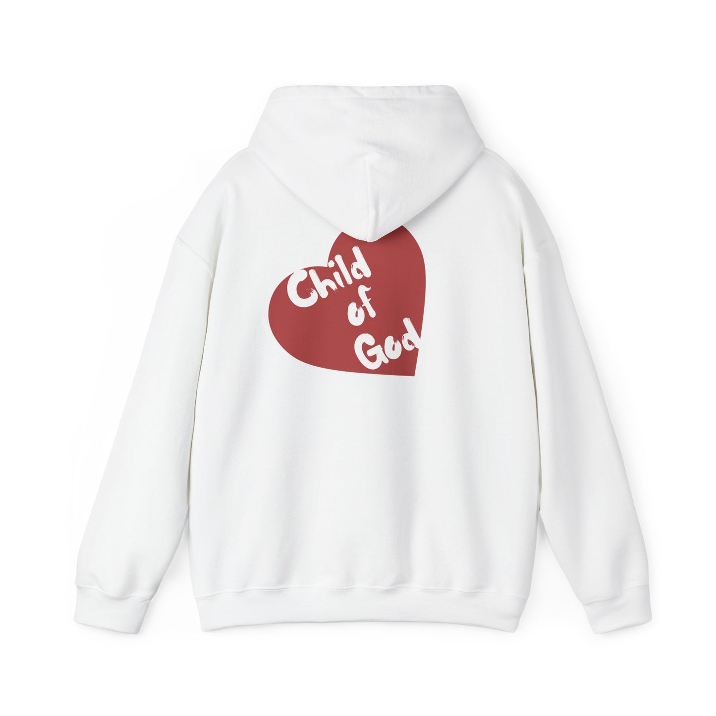 Child of God Hoodie — Heart Graphic & Cross Faith Pullover