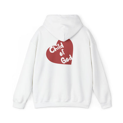Child of God Hoodie — Heart Graphic & Cross Faith Pullover