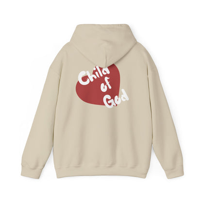 Child of God Hoodie — Heart Graphic & Cross Faith Pullover