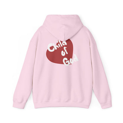 Child of God Hoodie — Heart Graphic & Cross Faith Pullover