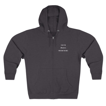 Mountain Faith Zip Hoodie — "I Am With You Always" Matthew 28:20 Prayer Hoodie