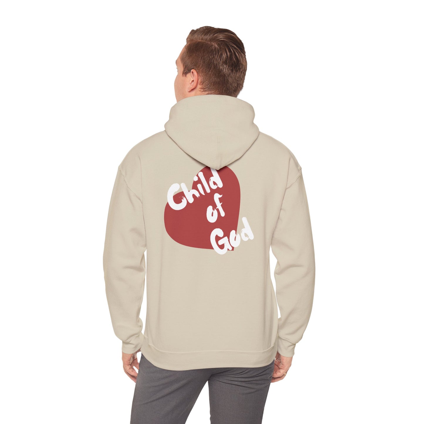 Child of God Hoodie — Heart Graphic & Cross Faith Pullover