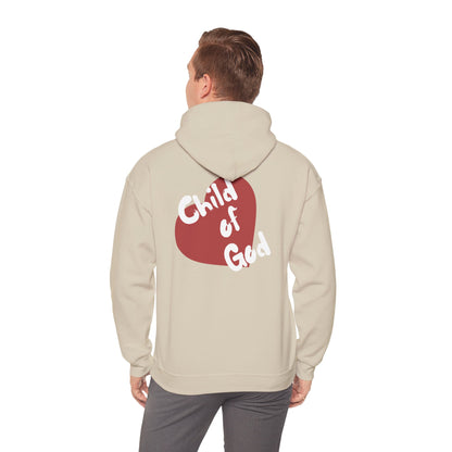 Child of God Hoodie — Heart Graphic & Cross Faith Pullover