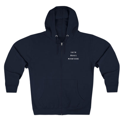 Mountain Faith Zip Hoodie — "I Am With You Always" Matthew 28:20 Prayer Hoodie
